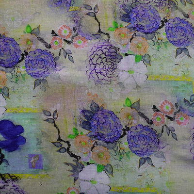 الأقمشة القطنية البوليستر الرقمية المنسوجات المنزلية 100٪ رامي رايون الأزهار المطبوعة