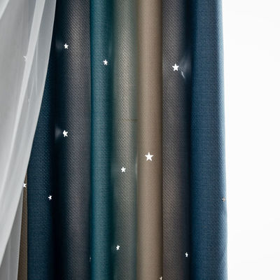 أقمشة ستائر بوليستر ناعمة متدرجة اللون مثبطات اللهب